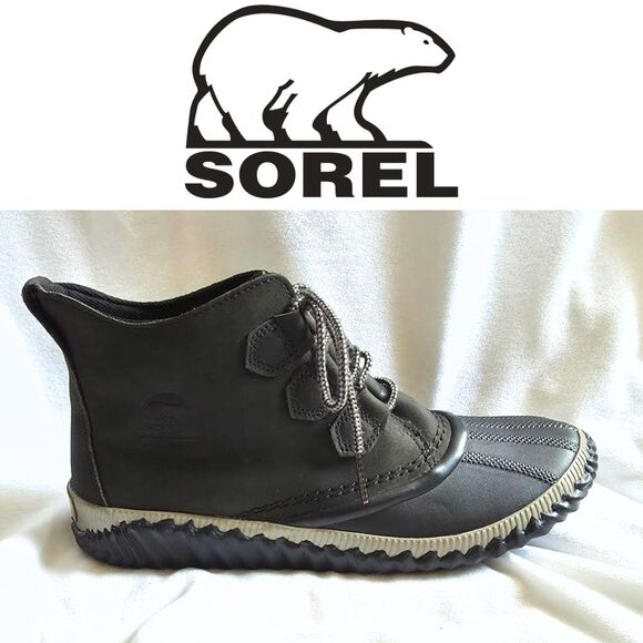 Sorel Out 'N About Plus Boots I Womens 11 I Black I Waterproof I Ankle Rain Snow - Picture 1 of 10